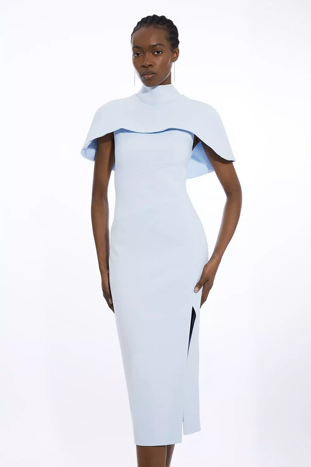 特価/完売前に【KARENMILLEN】Compact Stretch Cape ドレス Compact Stretch Viscose Cape Detail Maxi Dress | Karen Millen